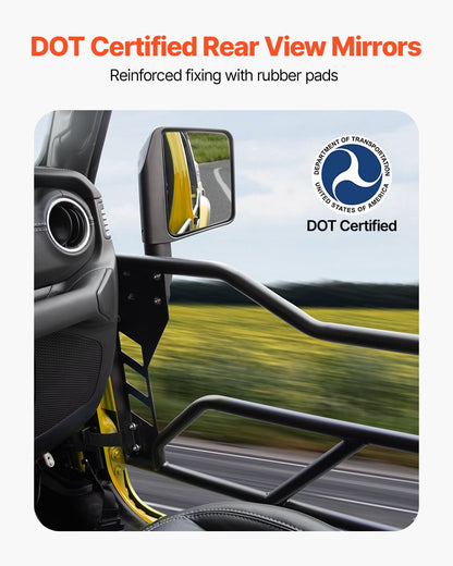 Jeep Tube Doors, 4-Door, Adventure Style Jeep Tubular Door with DOT Certified Rear View Mirrors, Jeep Doors with Rear Mirrors for 2018-2024 Jeep Wrangler JL & 2020-2024 Jeep Gladiator JT