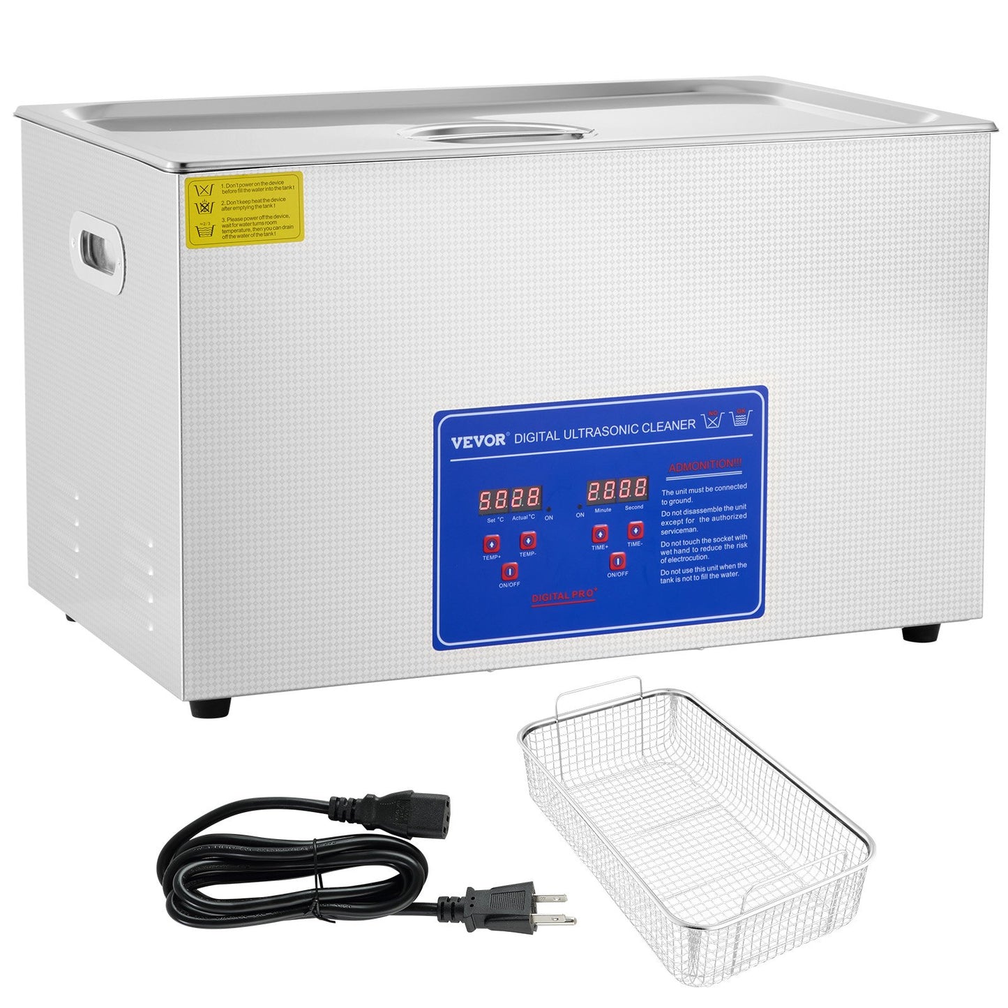 Professioneller Ultraschallreiniger, 30-Liter-Ultraschall-Schmuckreiniger mit Digitaltimer und Heizung, industrieller Edelstahl-Ultraschallreiniger (40 kHz) für Brillen, Uhren, Ringe und Kleinteile
