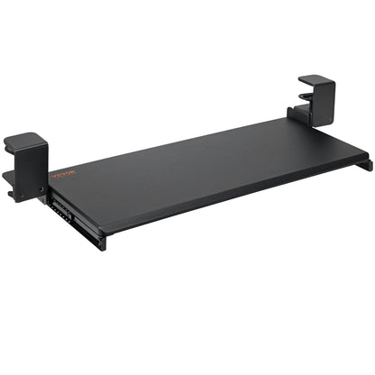 Clamp on Keyboard Tray Under Desk, Desk Keyboard Tray Slide out with Sturdy No-drill C Clamp Mount, Large 26.8 x 11 inch Slide-out Computer Drawer for Typing in Home, Office Work