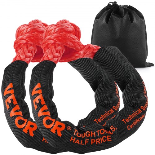 Soft Shackle Synthetic Recovery Rope 2PCS 1.3x56 cm 20 Ton Break Strength
