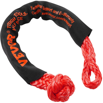 Soft Shackle Synthetic Recovery Rope 2PCS 1.3x56 cm 20 Ton Break Strength