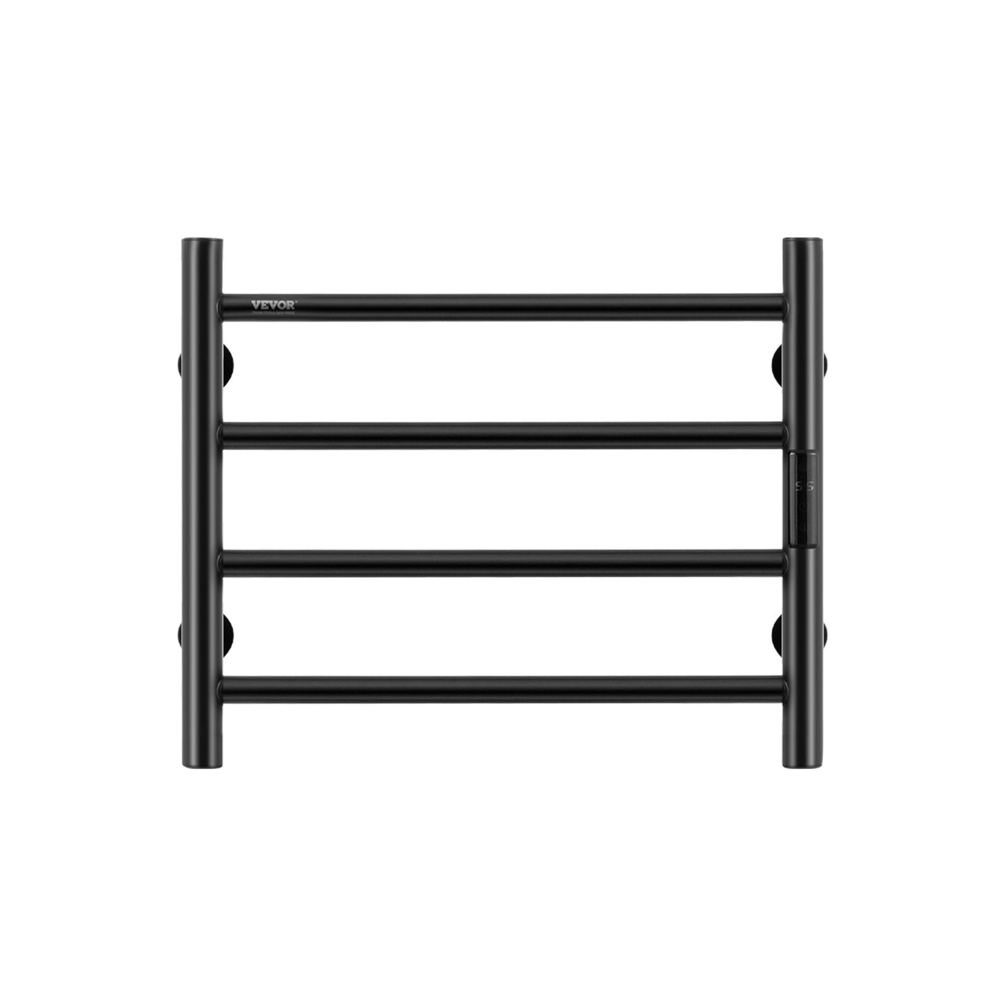4 Bars Towel Warmer Rack, Wall Mounted Heated Towel Rack for Bathroom, IPX5 Waterpoof Towel Heater Rack with Timer & LED Display Screen, 5 Levels Adjustable Temperature Towel Heater, Black