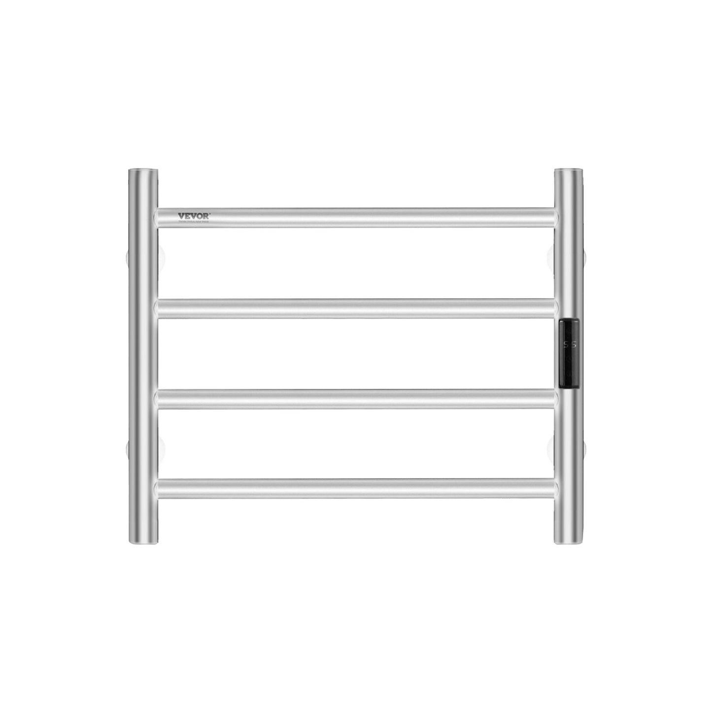 4 Bars Towel Warmer Rack, Wall Mounted Heated Towel Rack for Bathroom, IPX5 Waterpoof Towel Heater Rack with Timer & LED Display Screen, 5 Levels Adjustable Temperature Towel Heater, Silver