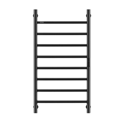 8 Bars Towel Warmer Rack, Wall Mounted Heated Towel Rack for Bathroom, IPX5 Waterpoof Towel Heater Rack with Timer & LED Display Screen, 5 Levels Adjustable Temperature Towel Heater, Black