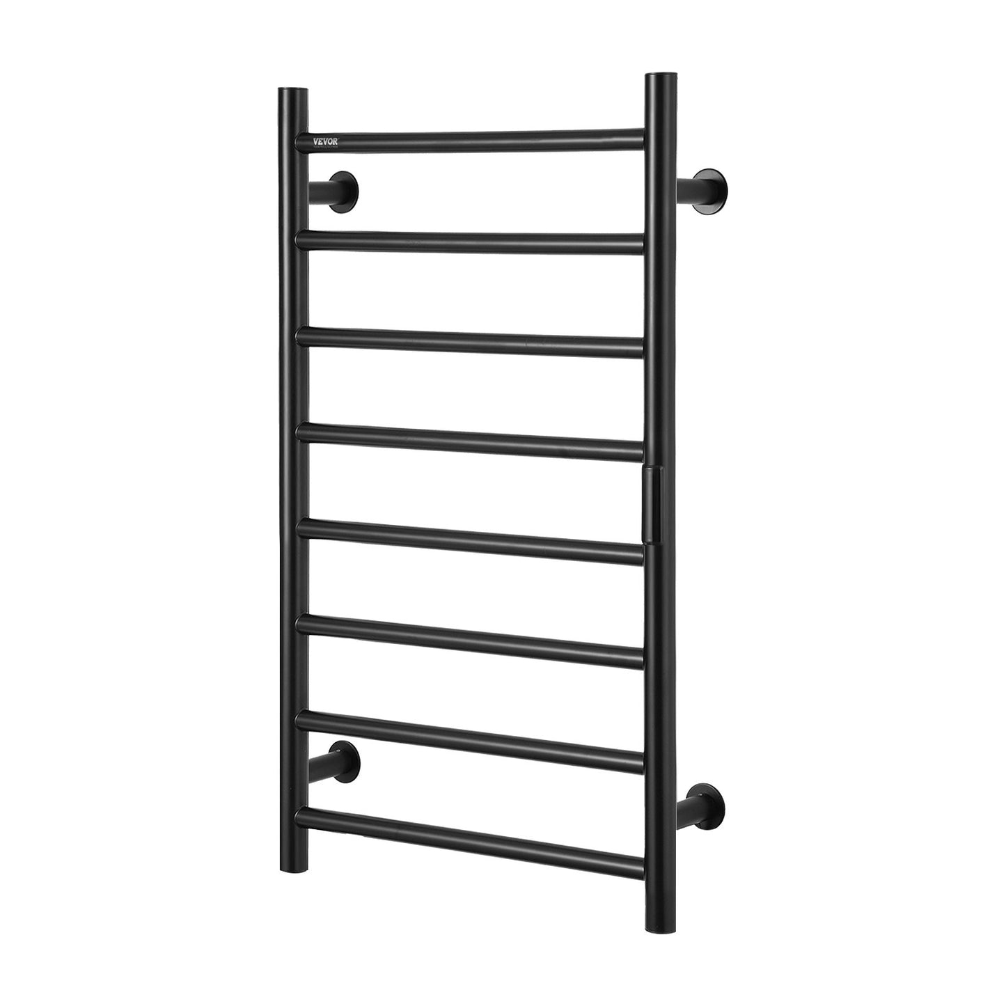 8 Bars Towel Warmer Rack, Wall Mounted Heated Towel Rack for Bathroom, IPX5 Waterpoof Towel Heater Rack with Timer & LED Display Screen, 5 Levels Adjustable Temperature Towel Heater, Black