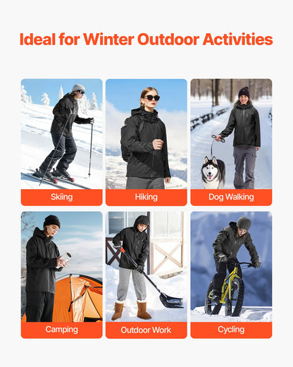 Heated Jacket for Women with 7.4V Battery, Soft Shell Electric Heating Coat, Windproof Waterproof Lightweight Outerwear with 5 Heating Zones & 3 Heat Settings, Machine Washable