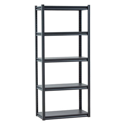 Storage Shelves, 2000 lbs, 5 Tier Garage Storage Shelving, 16" D x 32" W x 72" H Adjustable Metal Shelves for Garage Shelves Utility Rack Shelf, Ideal for Kitchen, Warehouse, Basement, Black