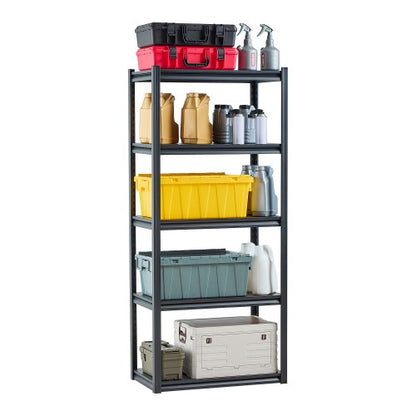 Storage Shelves, 2000 lbs, 5 Tier Garage Storage Shelving, 18" D x 32" W x 72" H Adjustable Metal Shelves for Garage Shelves Utility Rack Shelf, Ideal for Kitchen, Warehouse, Basement, Black