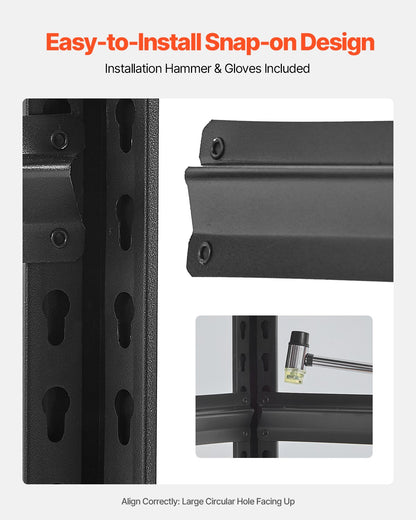 Storage Shelves, 3000 lbs, 5 Tier Garage Storage Shelving, 18" D x 48" W x 78" H Adjustable Metal Shelves for Garage Shelves Utility Rack Shelf, Ideal for Kitchen, Warehouse, Basement, Black