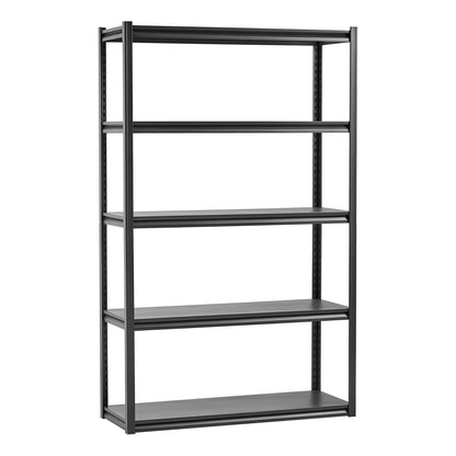 Storage Shelves, 3000 lbs, 5 Tier Garage Storage Shelving, 18" D x 48" W x 78" H Adjustable Metal Shelves for Garage Shelves Utility Rack Shelf, Ideal for Kitchen, Warehouse, Basement, Black