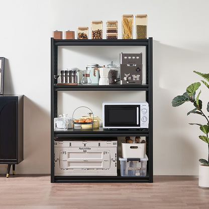 Storage Shelves, 2400 lbs, 4 Tier Garage Storage Shelving, 20" D x 40" W x 57" H Adjustable Metal Shelves for Garage Shelves Utility Rack Shelf, Ideal for Kitchen, Warehouse, Basement, Black