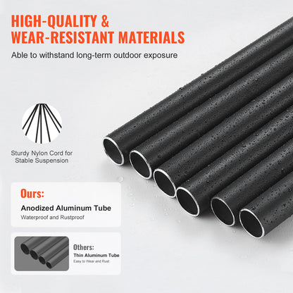 Wind Chimes for Outside, 1473 mm, Deep Tone Wind Chimes with 6 Tubes, Unique Large Memorial Wind Chimes for Anniversary, Amazing Outdoor Decor for Your Patio, Porch, Garden and Backyard, Black