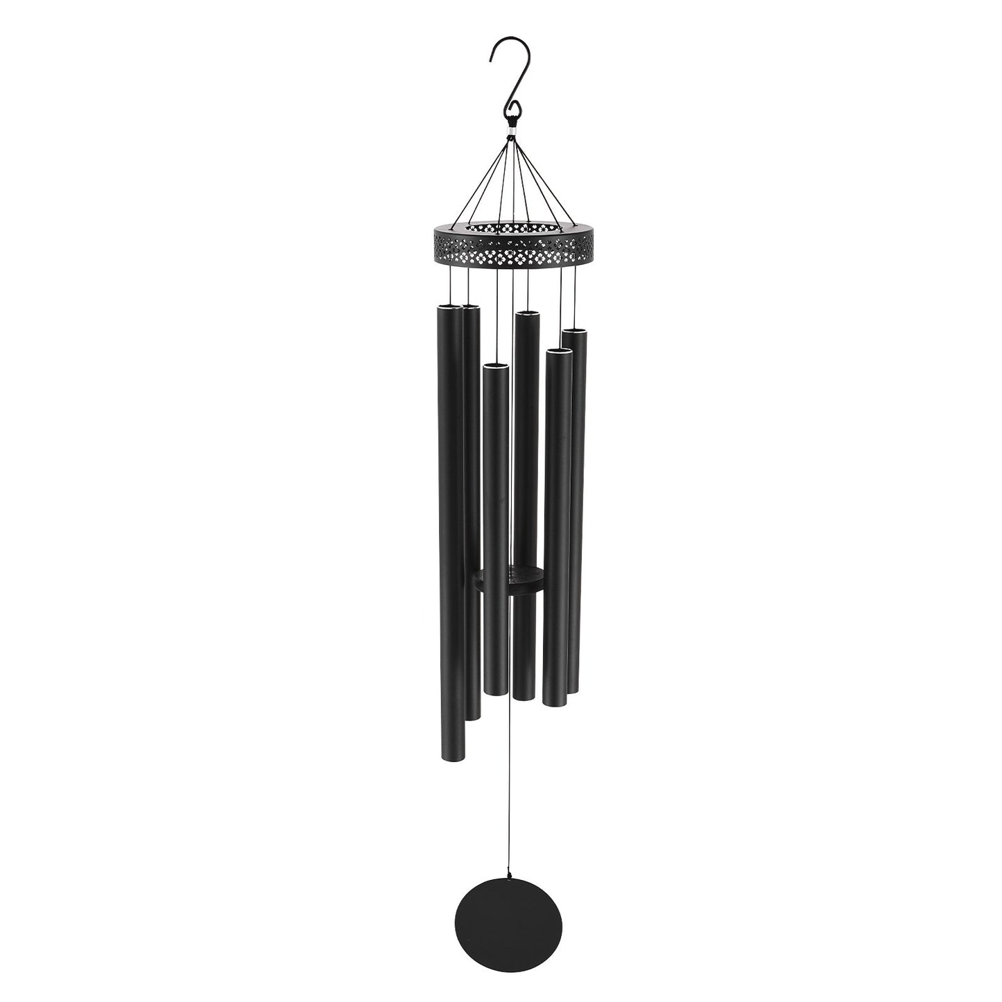 Wind Chimes for Outside, 1473 mm, Deep Tone Wind Chimes with 6 Tubes, Unique Large Memorial Wind Chimes for Anniversary, Amazing Outdoor Decor for Your Patio, Porch, Garden and Backyard, Black