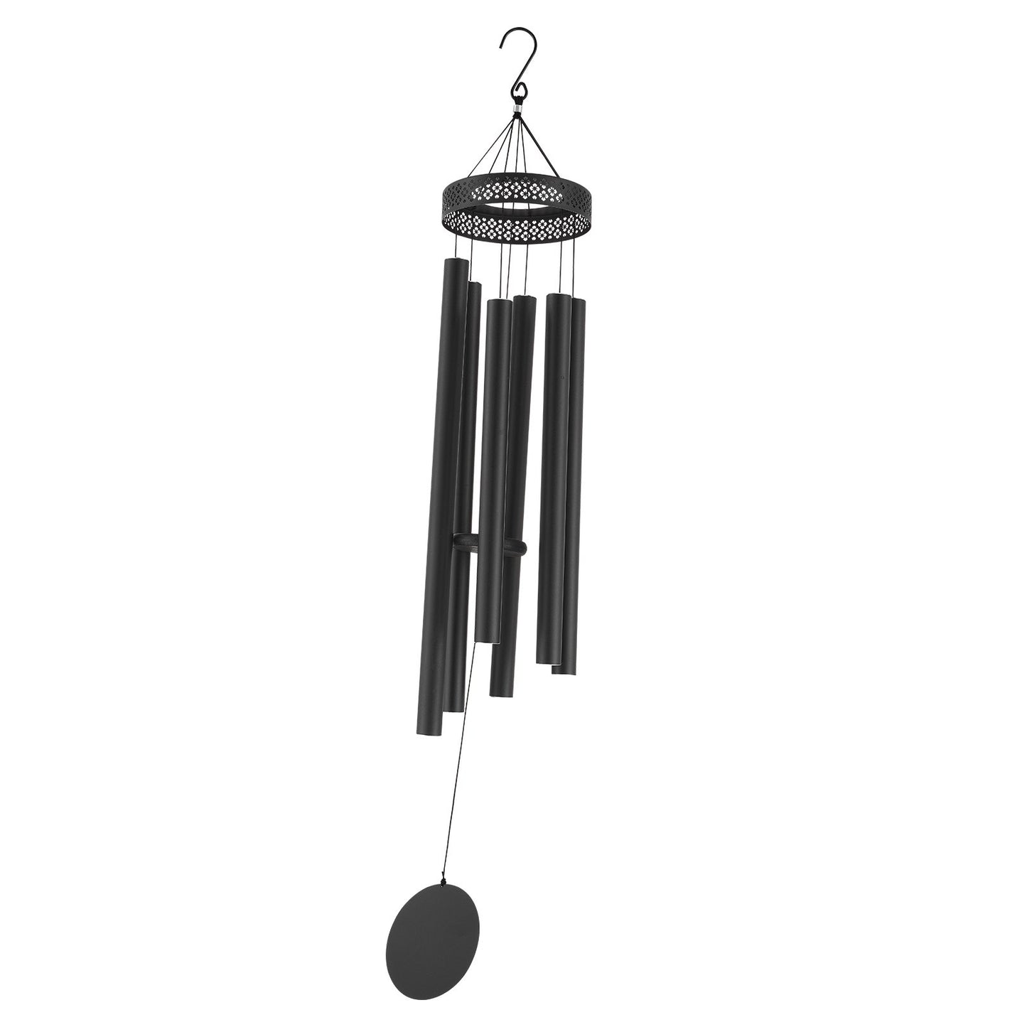Wind Chimes for Outside, 1473 mm, Deep Tone Wind Chimes with 6 Tubes, Unique Large Memorial Wind Chimes for Anniversary, Amazing Outdoor Decor for Your Patio, Porch, Garden and Backyard, Black