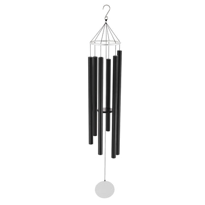 Wind Chimes for Outside, 1677 mm, Deep Tone Wind Chimes with 6 Tubes, Unique Large Memorial Wind Chimes for Anniversary, Amazing Outdoor Decor for Your Patio, Porch, Garden and Backyard, Black