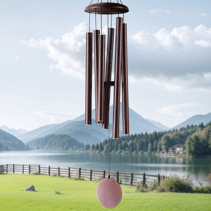 Windspiel für den Außenbereich, 1143 mm, tiefes Klangspiel mit 6 Röhren, einzigartiges großes Gedenk-Windspiel zum Jahrestag, wunderschöne Außendekoration für Terrasse, Veranda, Garten und Hinterhof, Bronze