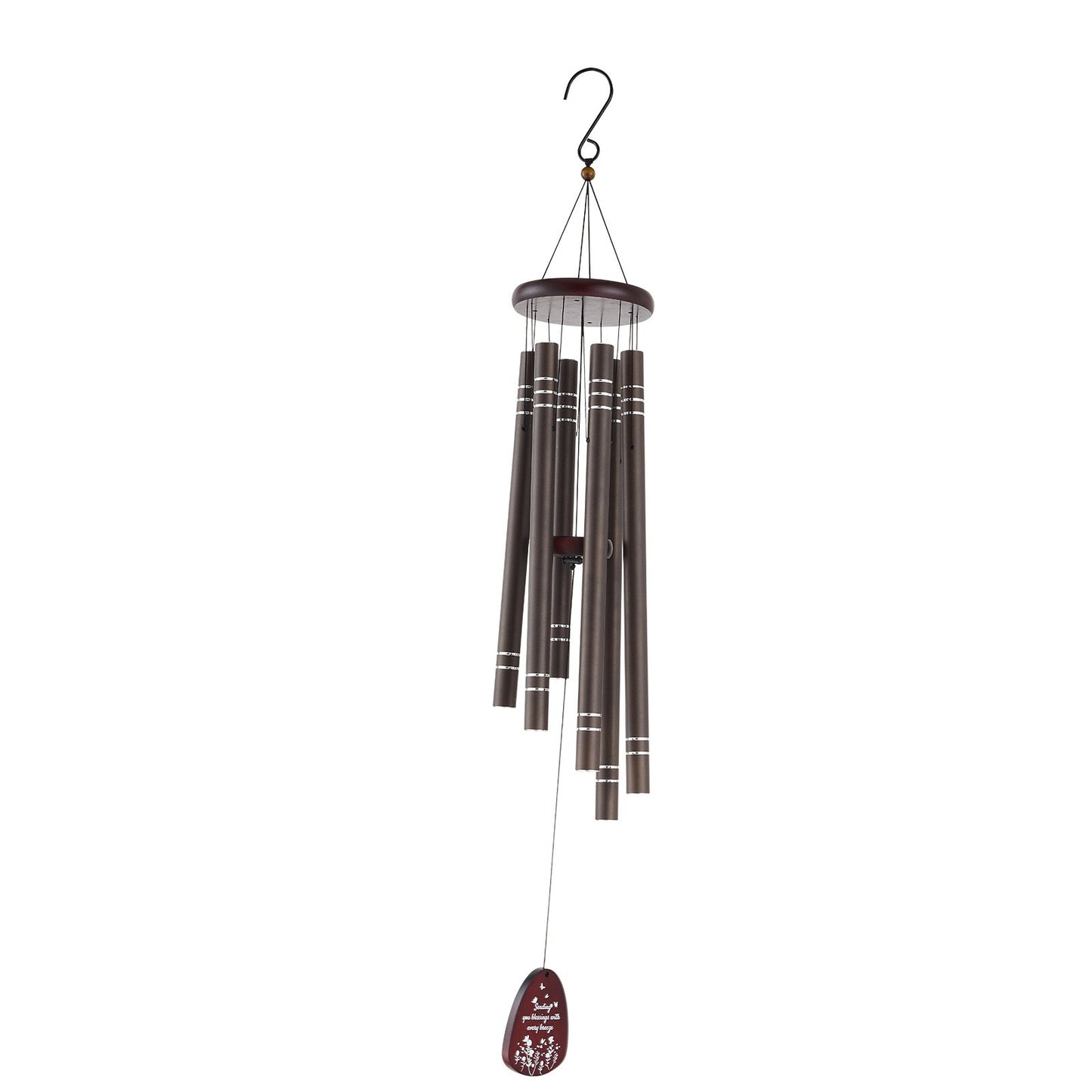 Wind Chimes for Outside, 1067 mm, Deep Tone Wind Chimes with 6 Tubes, Unique Large Memorial Wind Chimes for Anniversary, Grace Outdoor Decor for Your Patio, Porch, Garden & Backyard, Dark Brown
