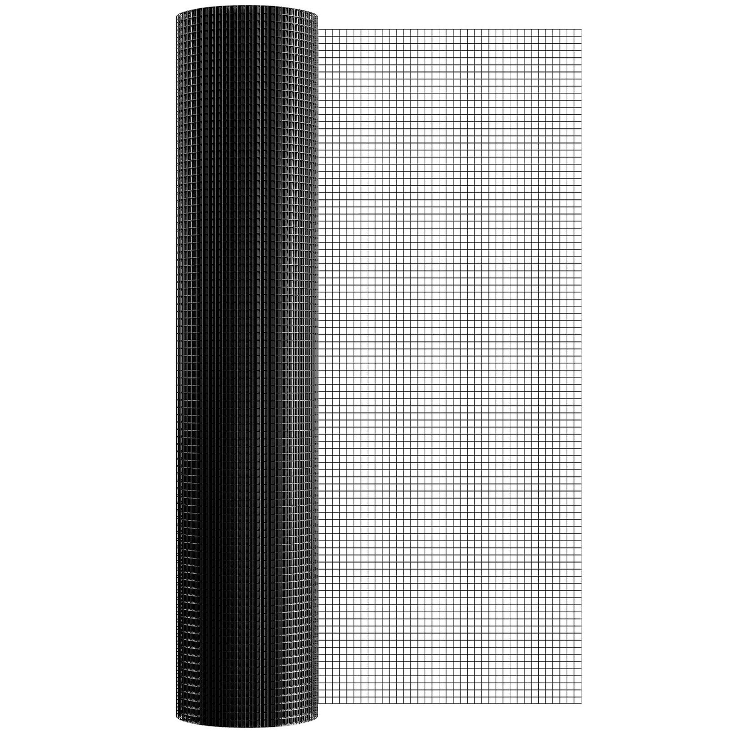 Hardware Cloth, 1220 x 15240 mm Galvanized Wire Mesh Roll, 19 Gauge Chicken Wire Fence Roll, Vinyl Coating Metal Wire Mesh for Chicken Coop Barrier, Rabbit Snake Fences, Poultry Enclosures