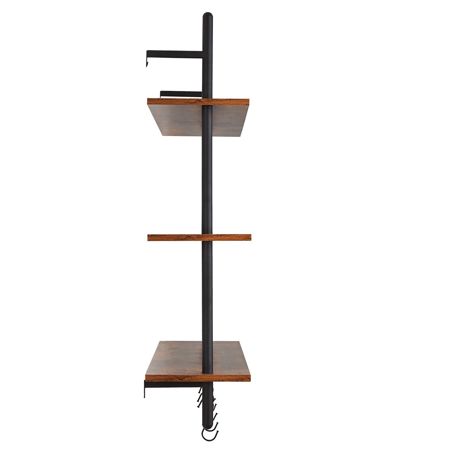 Industrial Pipe Shelf, 3 Tier 32x9.84in, Wall-Mount Floating Rustic Wood Shelves Bracket Display Bookshelf, Storage Rack Sundries Holder for Kitchen Bedroom Bathroom Living Room, Black