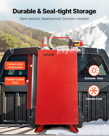 30 Gallon Fuel Caddy, Max Flow 32L/min, Gasoline & Diesel Fuel Tank with Electric Pump, Portable Fuel Storage Tank with 2 Wheels & 10 ft Hose, Gas Caddy for ATV Car Mowers Boat Motorcycle