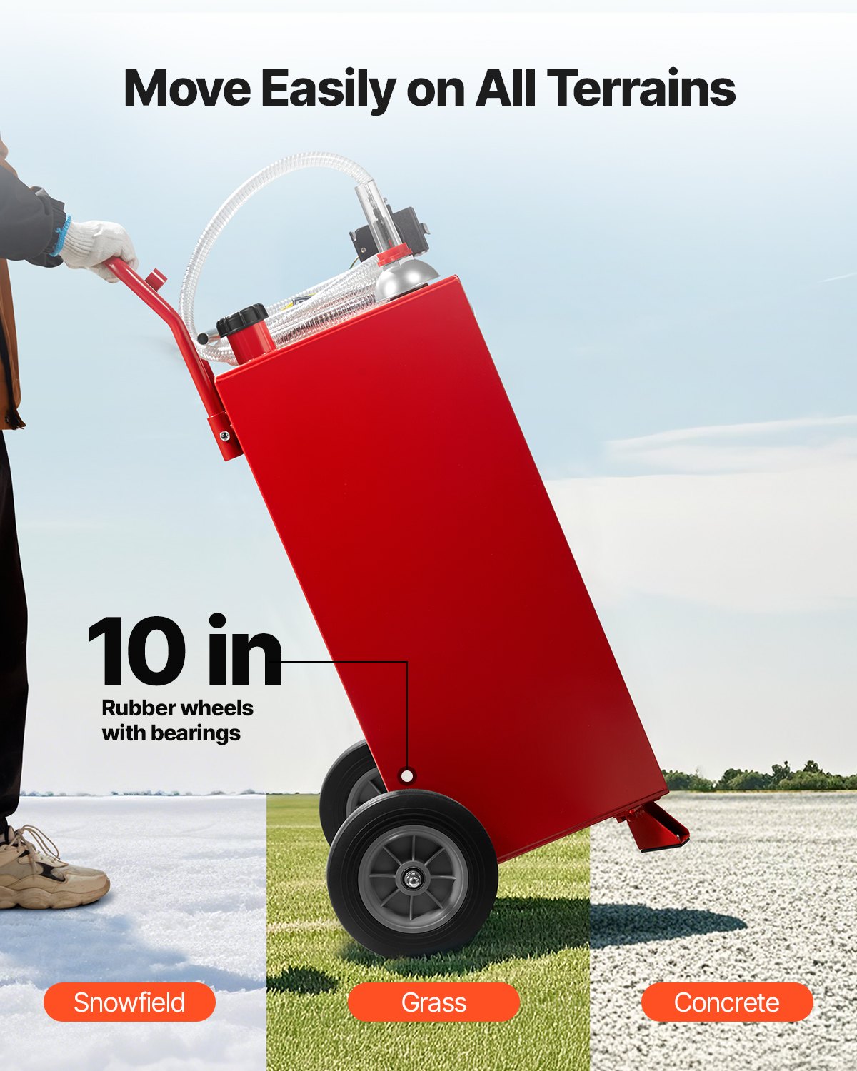 30 Gallon Fuel Caddy, Max Flow 32L/min, Gasoline & Diesel Fuel Tank with Electric Pump, Portable Fuel Storage Tank with 2 Wheels & 10 ft Hose, Gas Caddy for ATV Car Mowers Boat Motorcycle