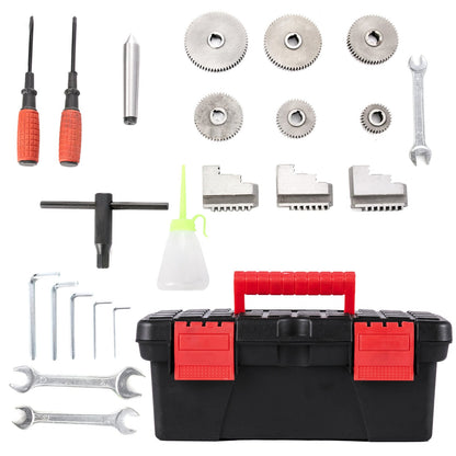 Mini-Metalldrehmaschine 750 W, Drehzahlvariable Metalldrehmaschine 50 bis 3000 U/min, Präzisionsdrehmaschine 220 x 600 mm für Metall, Metalldrehmaschine zum Senk- und Plandrehen, Bohren