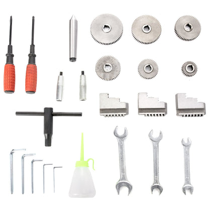 1100W Mini Metal Lathe 220MMx750MM Variable-Speed Metal Lathe RPM Metal Milling Machine Digital Milling Metal Lathe with 3-Jaw Chuck, MT5 Spindle Taper, MT2 Tailstock Taper