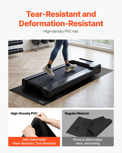 Treadmill Mat for Carpet Floor, 6 mm Thick, 760x1820 mm Exercise Equipment Mat for Treadmills, Stationary, Recumbent Bikes, High Density PVC Floor Protector, Waterproof and Non-slip for Home Gym