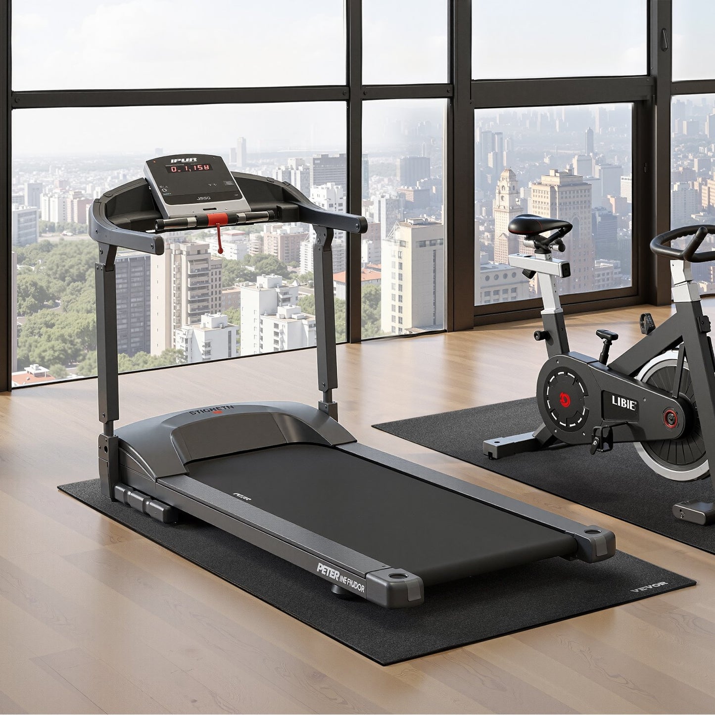 Treadmill Mat for Carpet Floor, 6 mm Thick, 760x1820 mm Exercise Equipment Mat for Treadmills, Stationary, Recumbent Bikes, High Density PVC Floor Protector, Waterproof and Non-slip for Home Gym