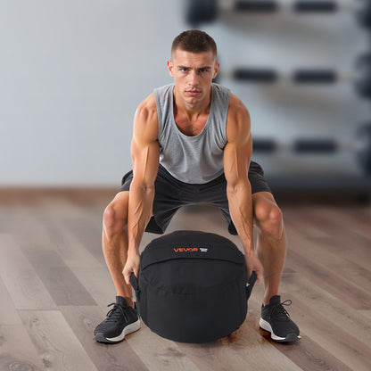 Workout Sandbag, Heavy Duty Workout Power Bags with Handles, 45 kg Slam Bag for Fitness Strength Weight Training Cross-Training, Home Gym Exercise, Black (Unfilled)