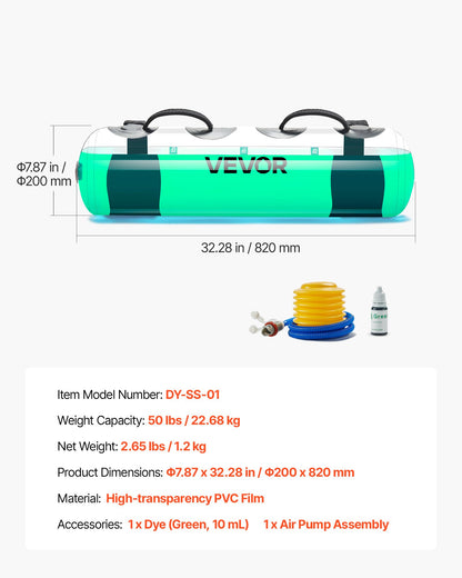 Water Weights Aqua Bag, Large Aqua Bags for Workout, 22.68 kg Adjustable Portable Stability Fitness & Full Body Exercise Equipment, for Strength Core and Balance Training, Home Gym Exercise