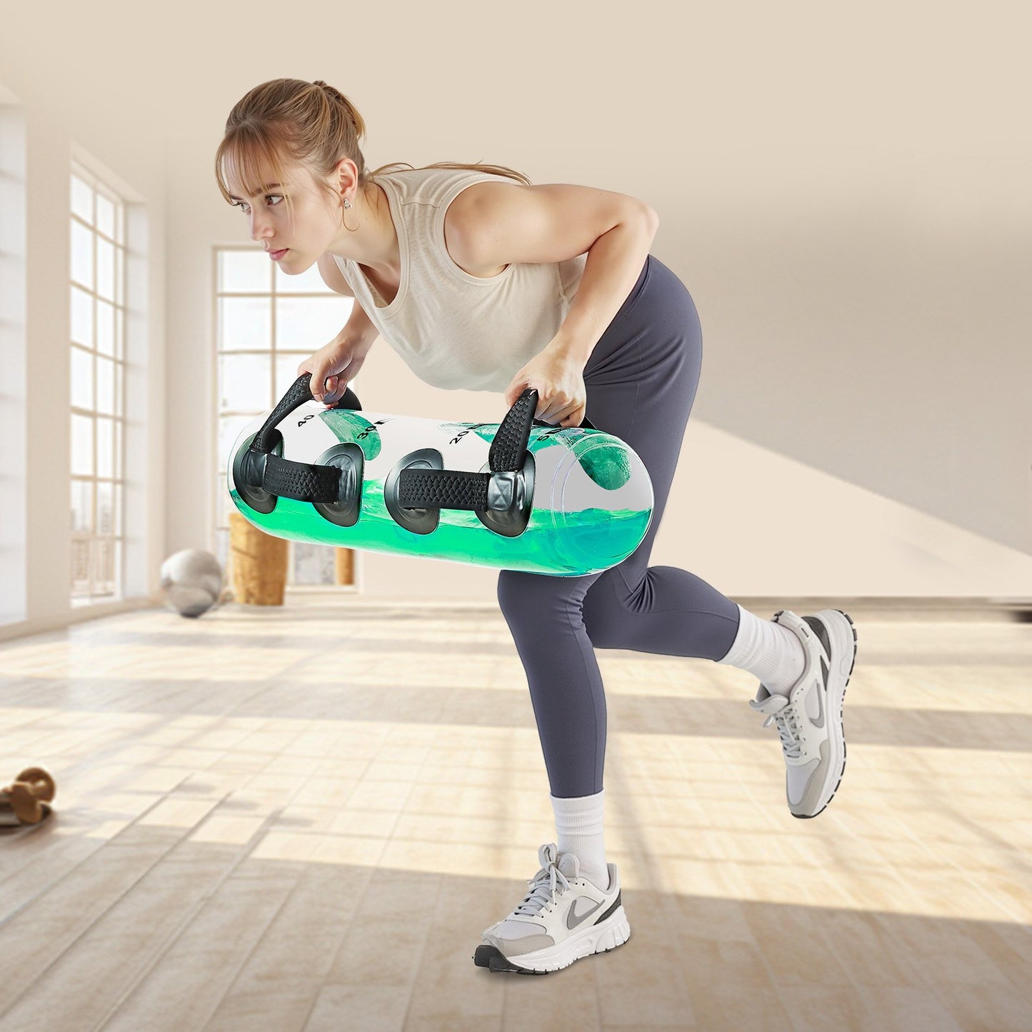 Water Weights Aqua Bag, Large Aqua Bags for Workout, 22.68 kg Adjustable Portable Stability Fitness & Full Body Exercise Equipment, for Strength Core and Balance Training, Home Gym Exercise