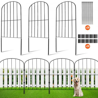 Garden Fence, No Dig Fence 731.5 cm (H)x396.2 cm (L) Animal Barrier Fence, Underground Decorative Garden Fencing with 5.1 cm Spike Spacing, Metal Dog Fence for the Yard and Outdoor Patio, 10 Pack