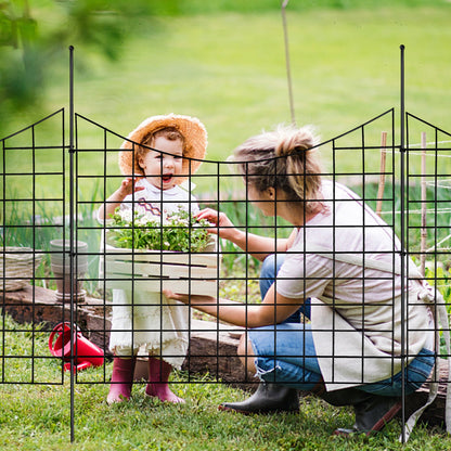 Garden Fence, No Dig Fence 92.96 (H) x 74.93 cm (L) Animal Barrier Fence, Underground Decorative Garden Fencing with 16 cm Spike Spacing, Metal Dog Fence for the Yard and Outdoor Patio, 5 Pack