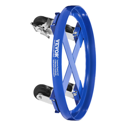 55 Gallon Drum Dolly, 2000 lbs Load Capacity, Heavy-Duty Barrel Dolly with Cross Braces and 4 Swivel Caster Wheels, Non Tipping Hand Truck Capacity Dollies for Warehouse Drum Handling, Blue