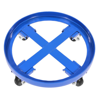 55 Gallon Drum Dolly, 2000 lbs Load Capacity, Heavy-Duty Barrel Dolly with Cross Braces and 4 Swivel Caster Wheels, Non Tipping Hand Truck Capacity Dollies for Warehouse Drum Handling, Blue