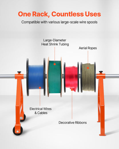 Kabeltrommelgestell, Tragkraft 100 kg, tragbarer Kabelwagen, fahrbares Kabeltrommelgestell mit Rollen, Spulenhalter, bis zu 759 mm Durchmesser, für Elektroindustrie und Einzelhandel, hohe Arbeitseffizienz