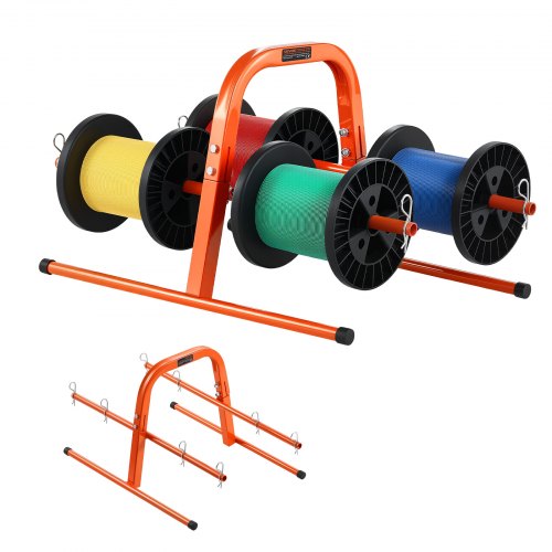 Wire Spool Rack, 45 kg / 100 lbs Capacity, Smart Hand Caddy, Heavy-Duty Steel Wire Dispenser Holder for Up to 8 Spools, MAX 240 mm / 9.45 in Diameter, Easy Lift Design for Electrical Industrial and Retail Use