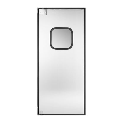 Traffic Swing Door, Single Panel Fits Door Opening 91.4 x 213.4 cm, Stainless Steel Commercial Swinging Doors with Hardware & Accessories, Ideal for Residential Use, Durable & Easy to Install