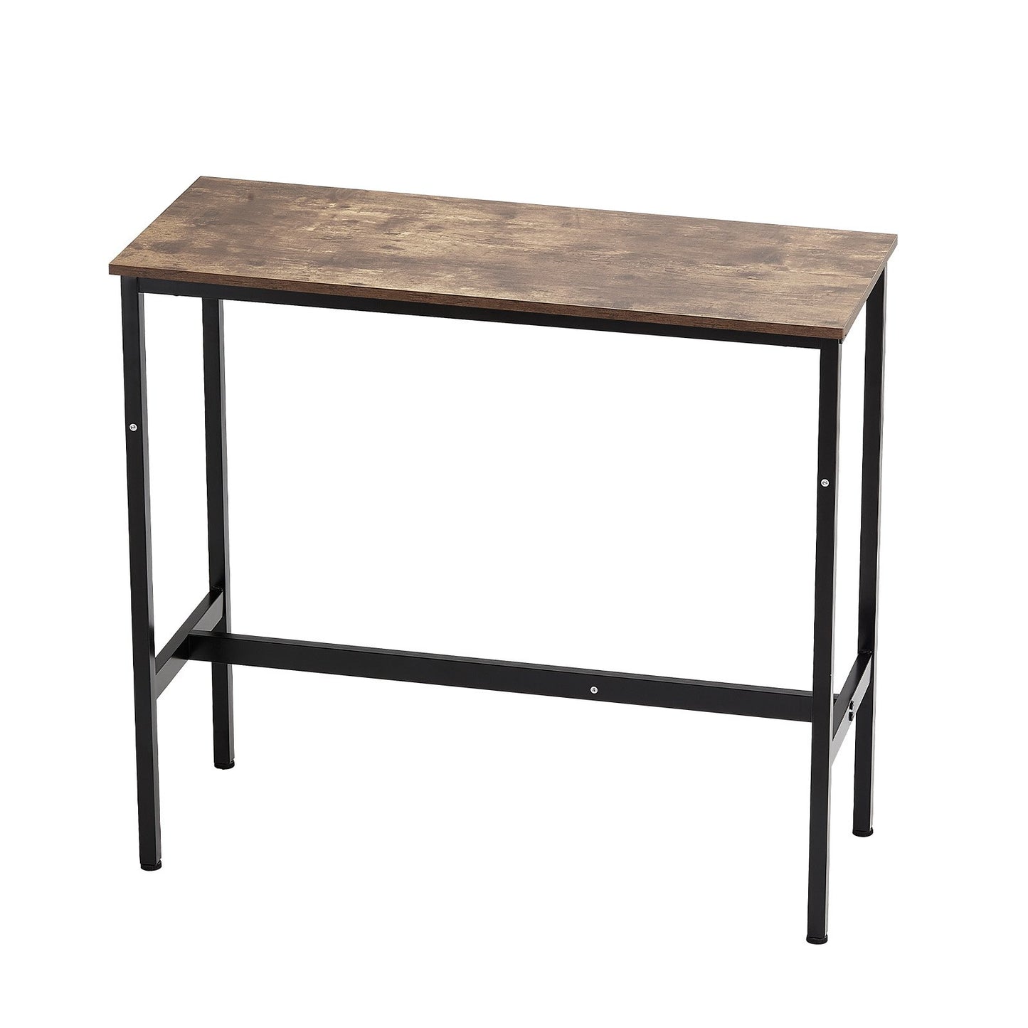 Bar Table, Sturdy Metal Frame High Top Pub Table, Narrow Long Kitchen Dining, Cocktail Counter Bar Height Desk, Easy to Assemble,39x16x35.5 in, for Living Room Party, Rustic Brown and Black