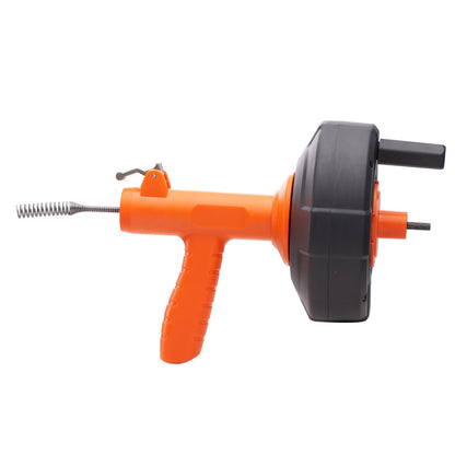 Abflussspirale 762 cm, Rohrreinigungsspirale mit automatischem Vorschub, Rohrreinigungsspirale mit Bohraufsatz, Rohrreinigungsspirale zur Beseitigung von Verstopfungen in Küche, Bad, Dusche und Waschbecken, inklusive Schutzschlauch und Handschuhen