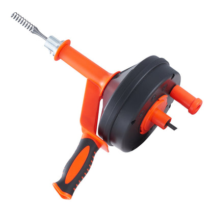 Abflussspirale 762 cm, Rohrreinigungsspirale mit Bohraufsatz, Rohrreinigungsspirale für Küche, Bad, Dusche und Waschbecken, inklusive Schutzschlauch und Handschuhen