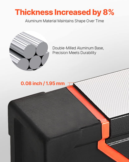 4-teiliges Torpedo-Wasserwaagen-Set, 48/24/16/10 Zoll Wasserwaagen-Set, Leuchtlibellen-Lineal mit Fluoreszenzbeleuchtung für 45/90/180 Grad, magnetisches Nivellierwerkzeug aus Aluminiumlegierung, stoßfest (nur die 10-Zoll-Variante ist magnetisch)