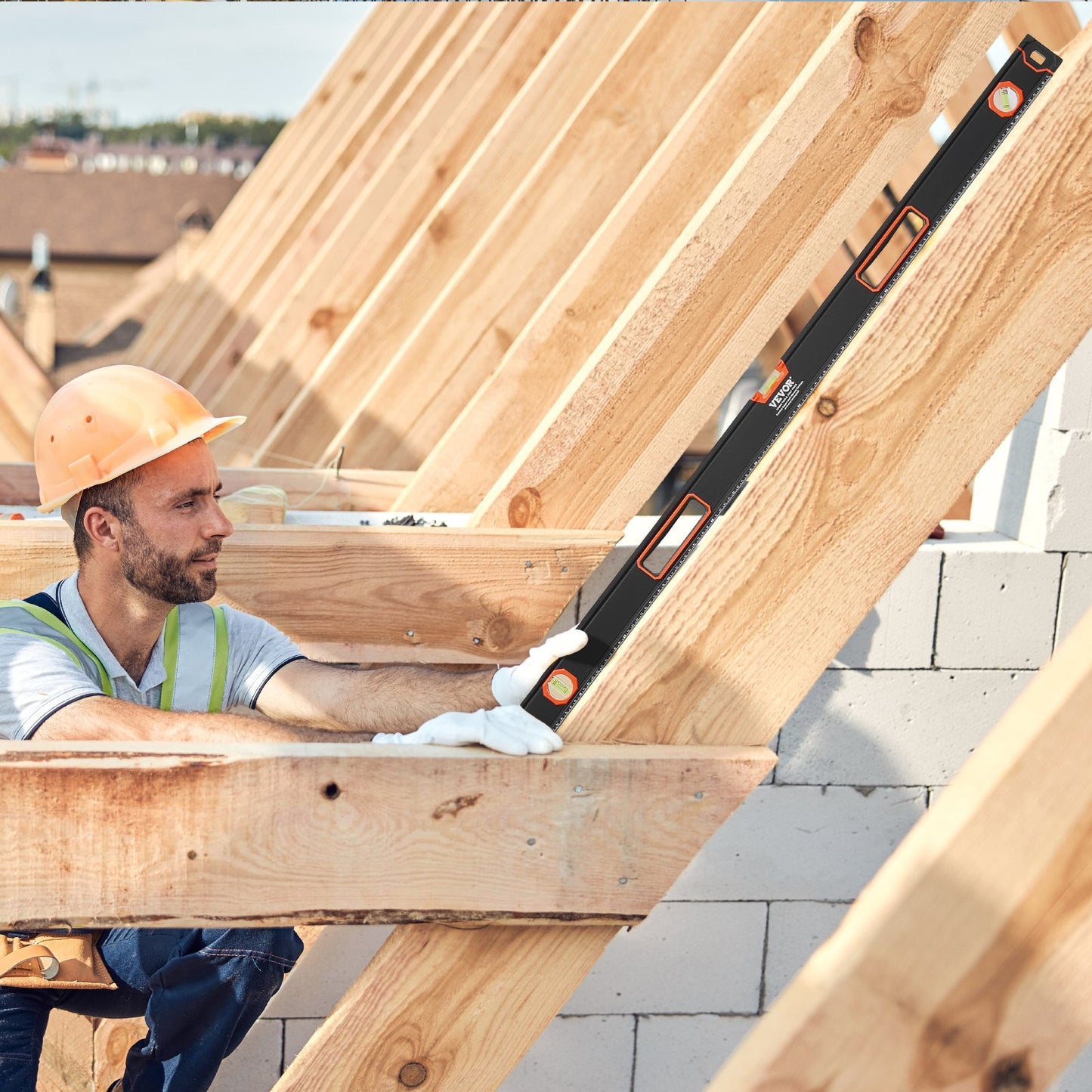 4-teiliges Torpedo-Wasserwaagen-Set, 48/24/16/10 Zoll, komplett magnetisch, mit fluoreszierender Libelle für 45/90/180 Grad, magnetischer Wasserwaagenkasten aus Aluminiumlegierung, SAE- und metrische Skala