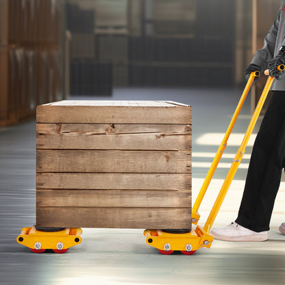 Maschinenrolle, 6-Tonnen-Maschinenrolle, 6000 kg Maschinentransportrolle, Maschinentransportrolle mit 360°-Drehkappe und PU-Richtungsrollen, Schwerlast-Industrietransportgerät, Gelb