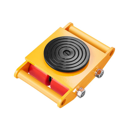 Maschinenrolle, 6-Tonnen-Maschinenrolle, 6000 kg Maschinentransportrolle, Maschinentransportrolle mit 360°-Drehkappe und PU-Richtungsrollen, Schwerlast-Industrietransportgerät, Gelb