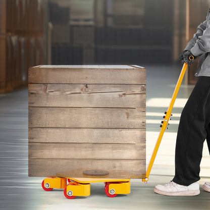 Machine Skate, 8800 lbs Machinery Moving Skate, Machinery Mover Skate with 360° Rotation Cap and PU Swivel Rollers, Heavy Duty Industrial Machinery Mover with Handle for Warehouse, Workshop