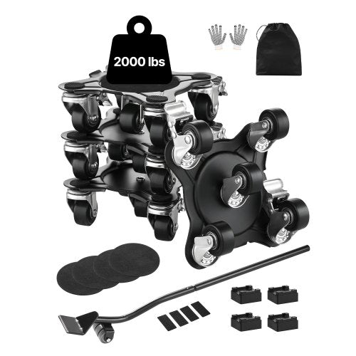 Furniture Dolly, Maximum Load 1200 lbs, Heavy Duty Furniture Movers with 5 360° Rotation Wheels, Carbon Steel Panel, Furniture Lift Slider Tool Set for Appliances, Sofa, Fridge, Washing Machine