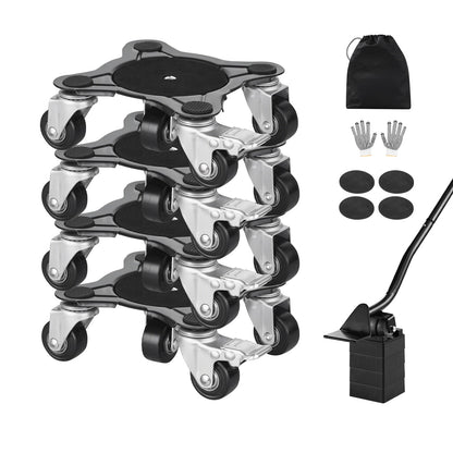 Furniture Dolly, Maximum Load 1200 lbs, Heavy Duty Furniture Movers with 5 360° Rotation Wheels, Carbon Steel Panel, Furniture Lift Slider Tool Set for Appliances, Sofa, Fridge, Washing Machine