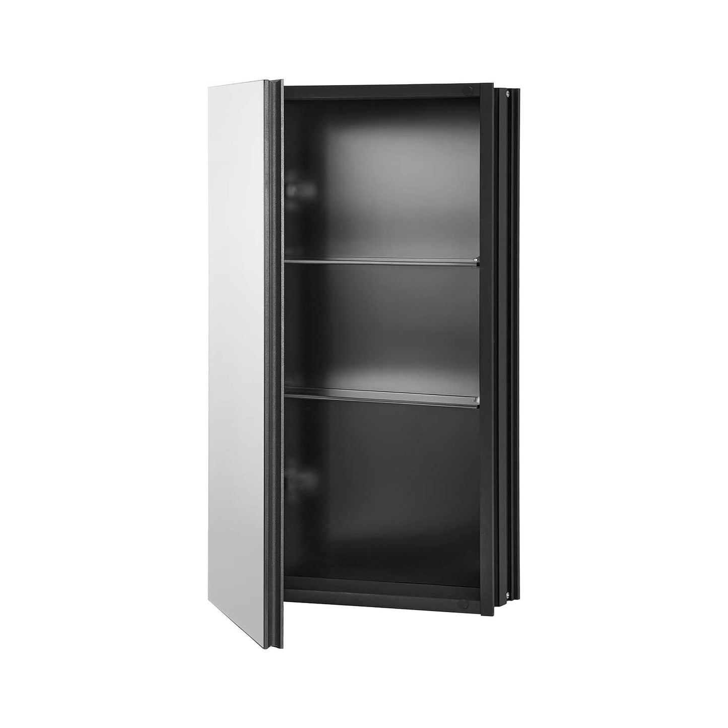 Medicine Cabinet, 14 x 24 inches, Medicine Cabinet for Bathroom with Mirror, Aluminum Frame Bathroom Wall Cabinet, 2-layer Adjustable Shelves, Recessed & Wall-mounted Installation